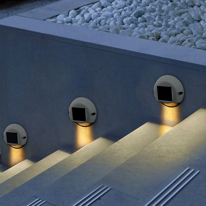Round Outdoor Deck Light Waterproof Solar LED Light