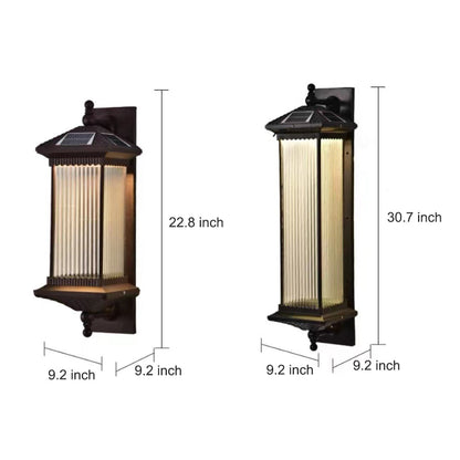 Solar Outdoor Lights Wall Mount Striped Glass Waterproof Lamp