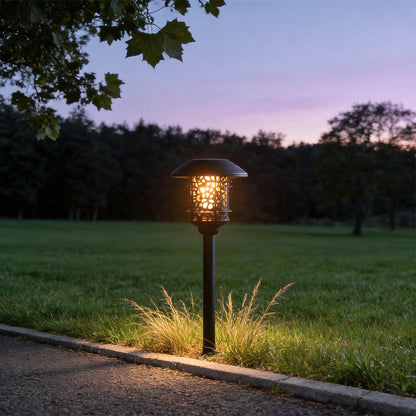 Solar Path Lighting LED Modern Waterproof Hollow Flame Flicker Light