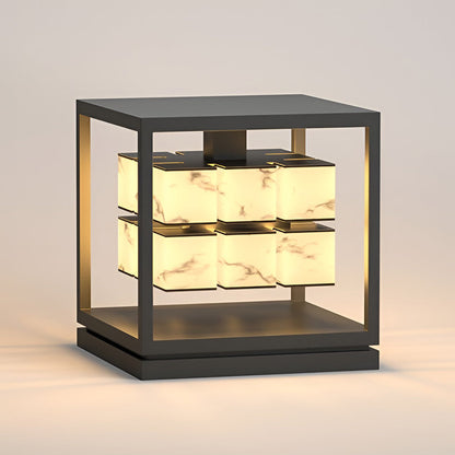 Brick Pillar Solar Lights Square Waterproof Metal Light