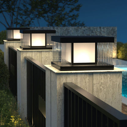 Solar Pillar Lights Waterproof LED Glass Acrylic Modern Light