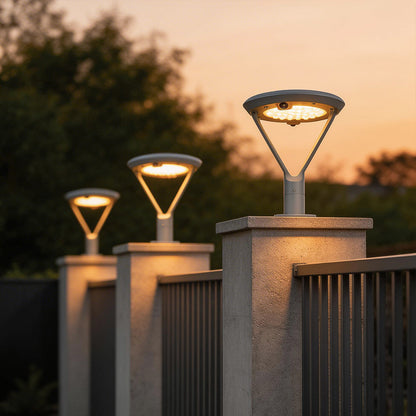Solar Pillar Lights Circular Dual Motion Sensor LED Light