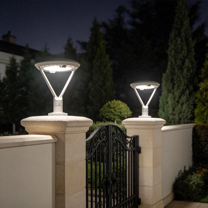 Solar Pillar Lights Circular Dual Motion Sensor LED Light