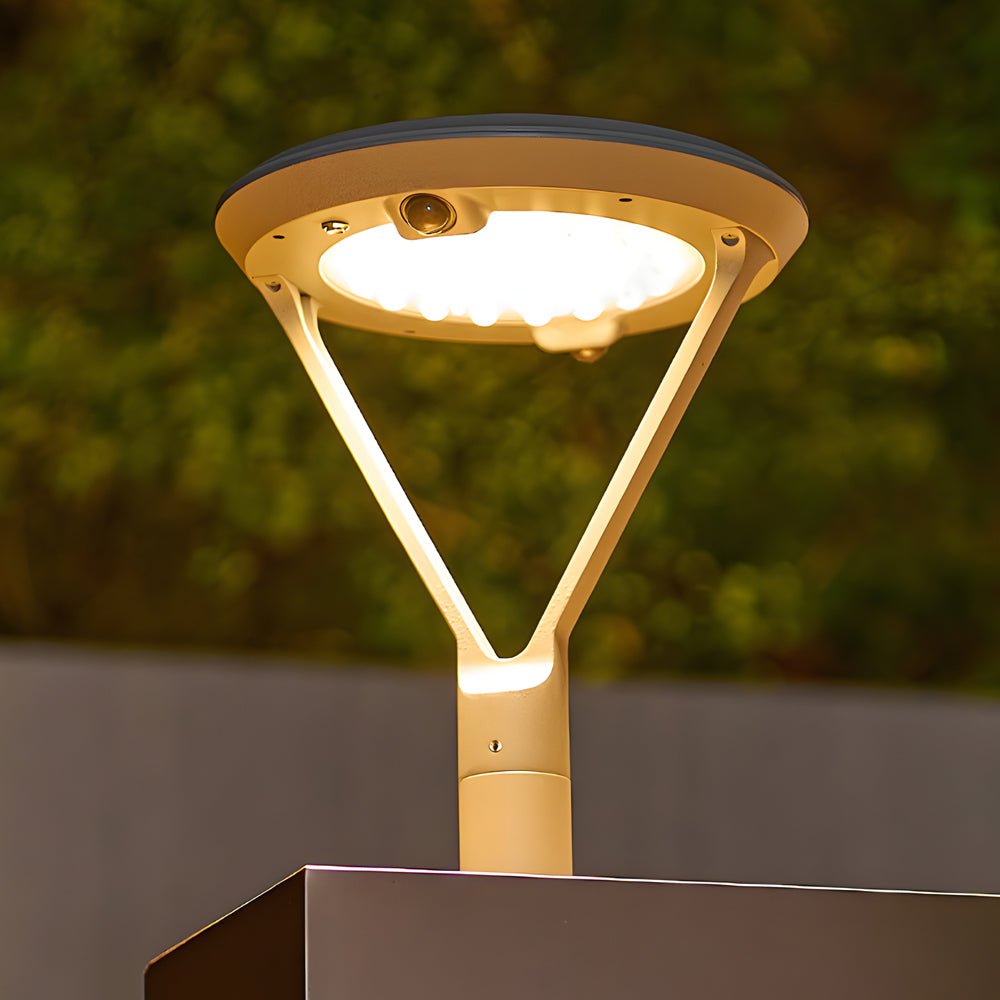 Solar Pillar Lights Circular Dual Motion Sensor LED Light