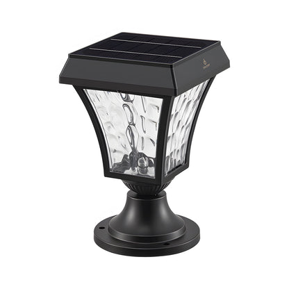 LED Solar Fence Post Cap Lights Waterproof Cast Lanterns Light