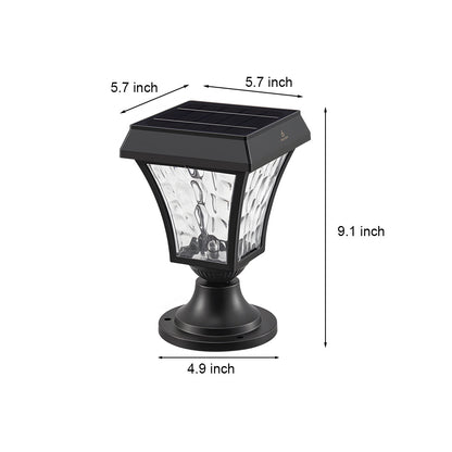 LED Solar Fence Post Cap Lights Waterproof Cast Lanterns Light