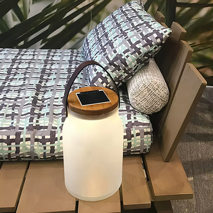 Solar Powered Camp Lantern Waterproof Teak Handle Light
