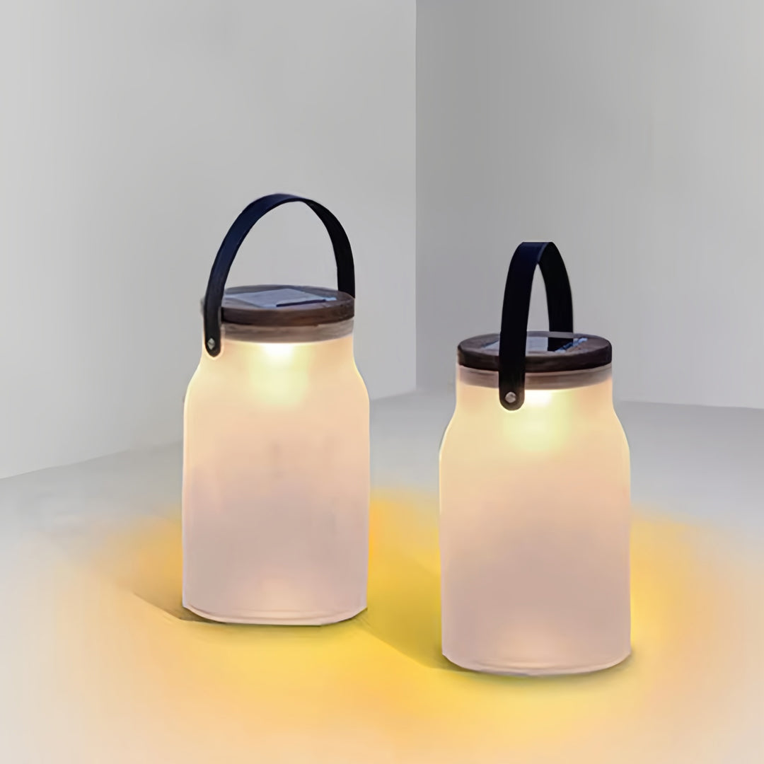 Solar Powered Camp Lantern Waterproof Teak Handle Light