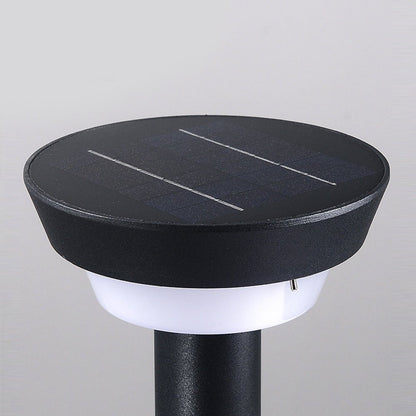 Solar Powered Garden Path Lights Black Cylindrical Light