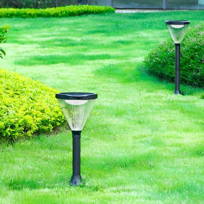 Solar Powered Lawn Lights Modern Black LED Landscape Lighting