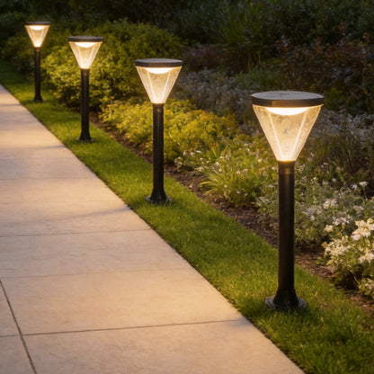 Solar Powered Lawn Lights Modern Black LED Landscape Lighting
