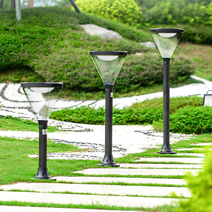 Solar Powered Lawn Lights Modern Black LED Landscape Lighting