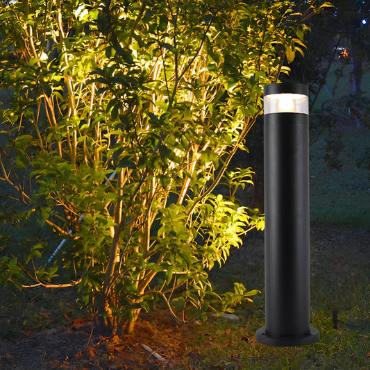 Solar Powered LED Bollard Lights Black Waterproof LED Landscape Light