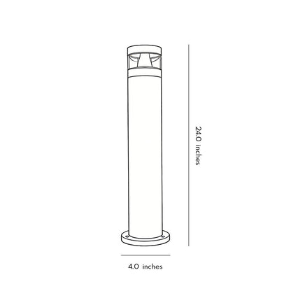Solar Powered LED Bollard Lights Black Waterproof LED Landscape Light