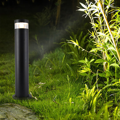 Solar Powered LED Bollard Lights Black Waterproof LED Landscape Light