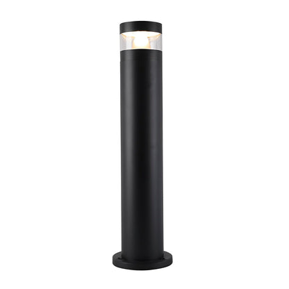 Solar Powered LED Bollard Lights Black Waterproof LED Landscape Light