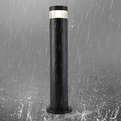 Solar Powered LED Bollard Lights Black Waterproof LED Landscape Light