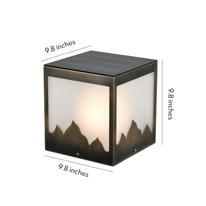 Solar Powered Pillar Lights Modern Square Waterproof Light