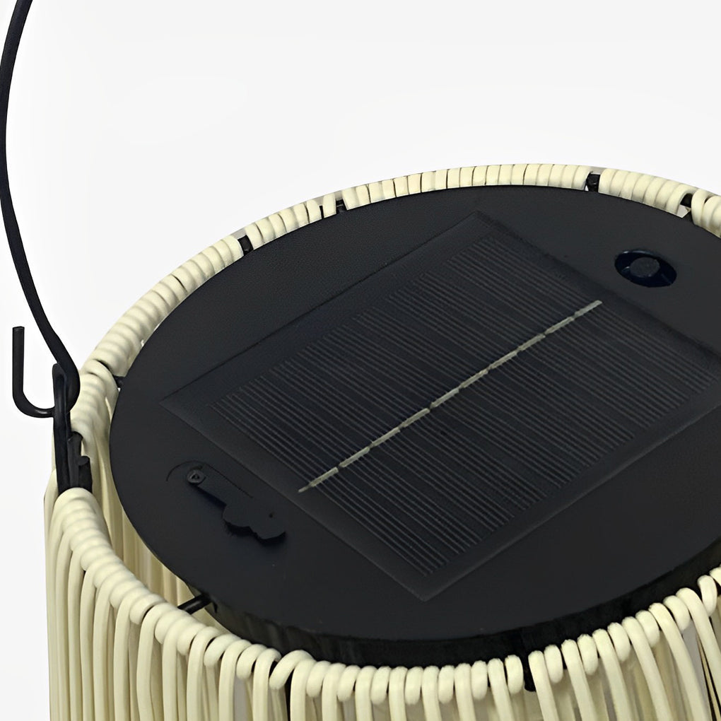 Solar Powered Rope Lantern Portable Handwoven LED Light