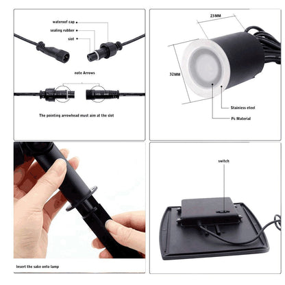 Solar Powered Well Lights Modern Black In-Ground LED Lights