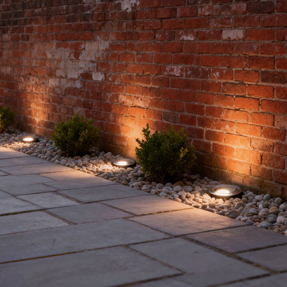 Solar Powered Well Lights Modern Black In-Ground LED Lights