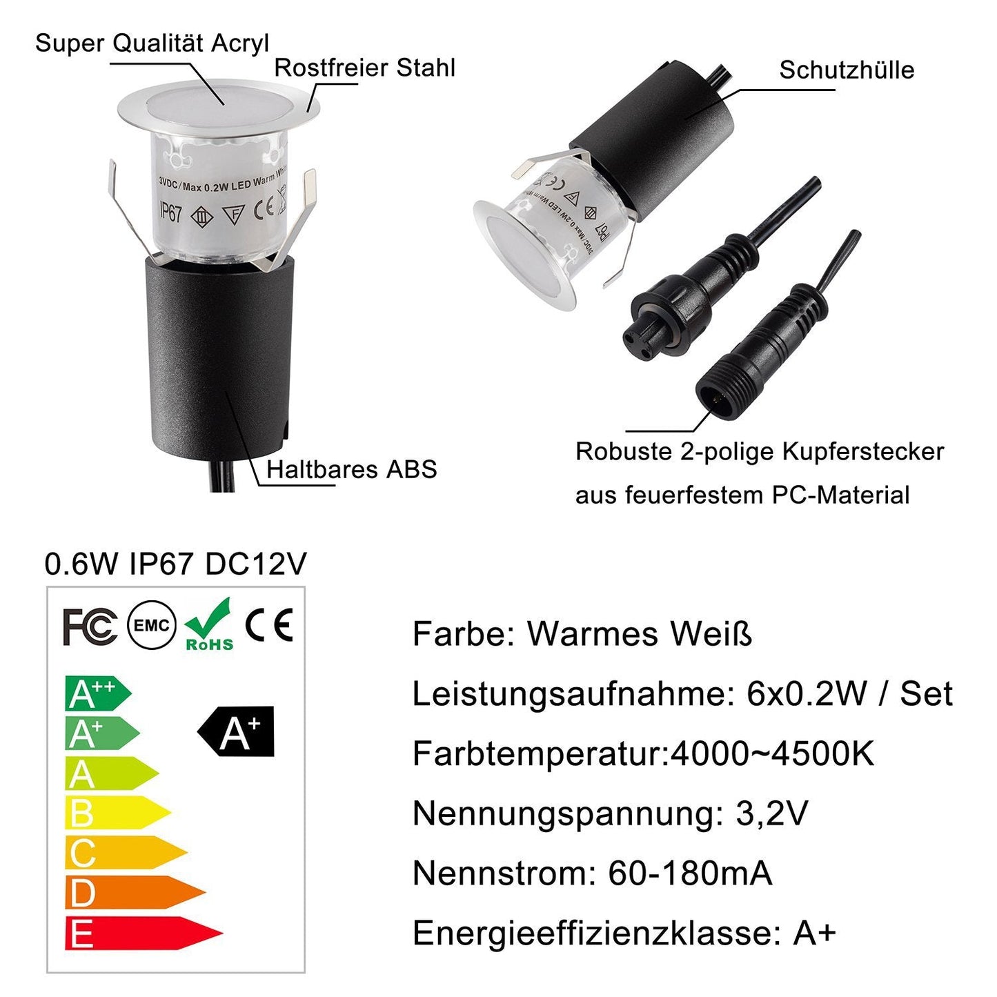 Solar Powered Well Lights Modern Black In-Ground LED Lights