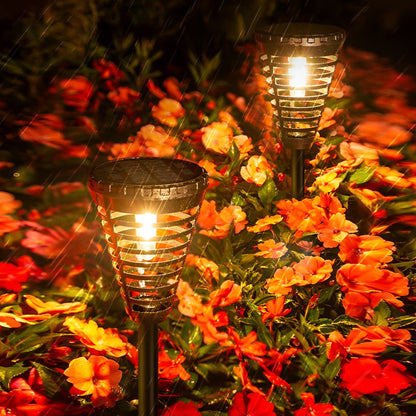 Solar Torch Light Open Multi-ring Conical LED Pathway Light