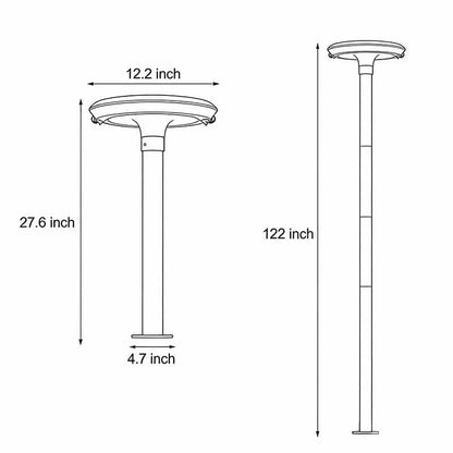 Solar UFO Street Light Modern Circular Dual Motion Sensor LED Lamp
