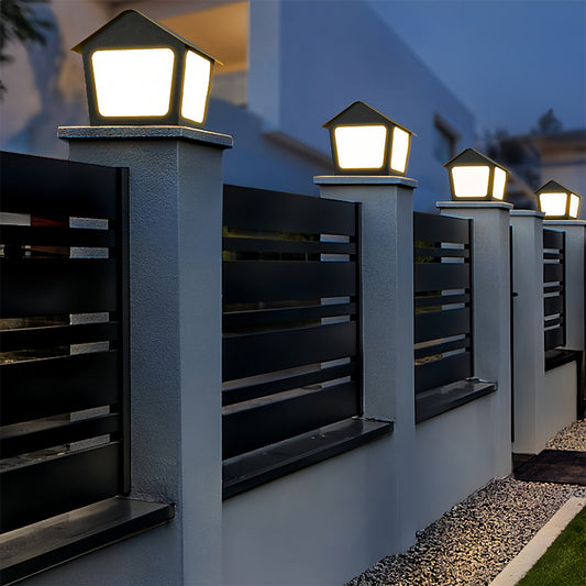 Deck Post Cap Lights Unique Shape Chic Outdoor Garden Post Lights