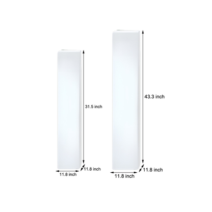 Square Floor Lamp with Glowing White Shade Landscape Light