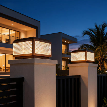 Square Outdoor Pillar Lights Minimalist Waterproof Light