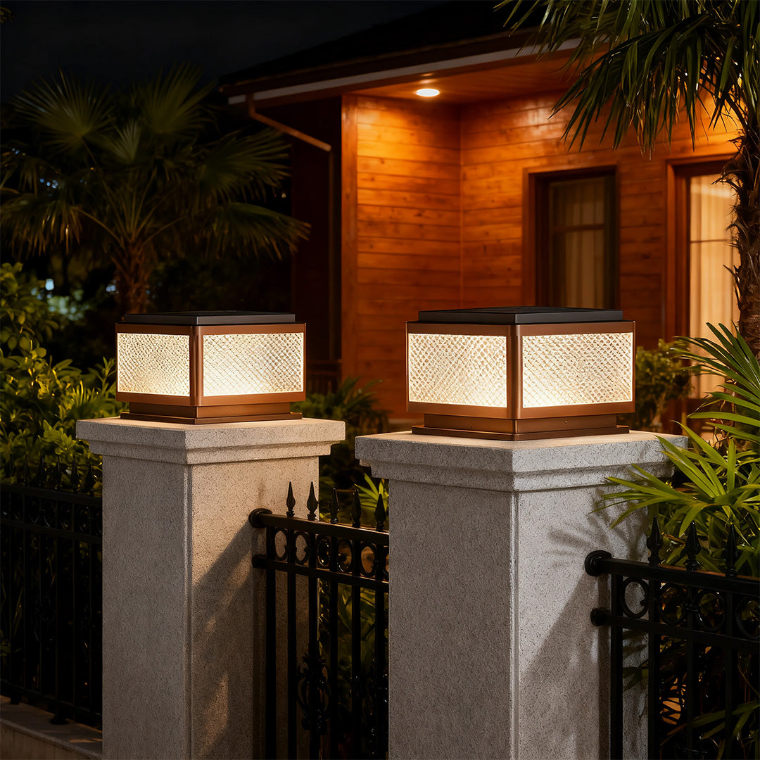 Square Outdoor Pillar Lights Minimalist Waterproof Light