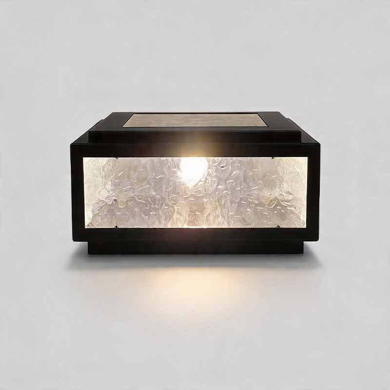 Square Outdoor Pillar Lights Modern LED – Solar & Hardwired Waterproof Fence Post Light for Garden