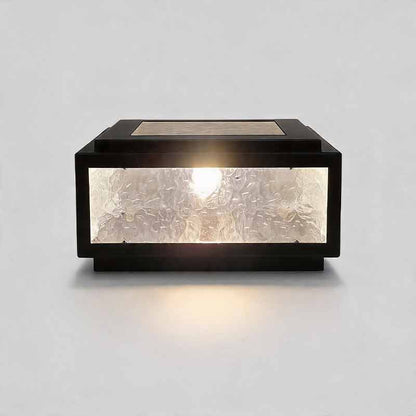 Square Outdoor Pillar Lights Modern LED – Solar & Hardwired Waterproof Fence Post Light for Garden