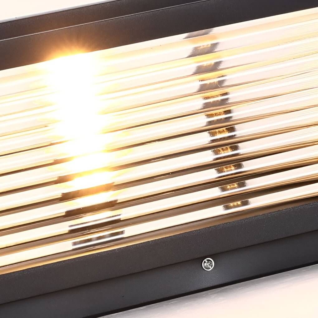 Square Pillar Light with Ribbed Glass – Solar & Hardwired Outdoor LED Landscape Post Cap Light