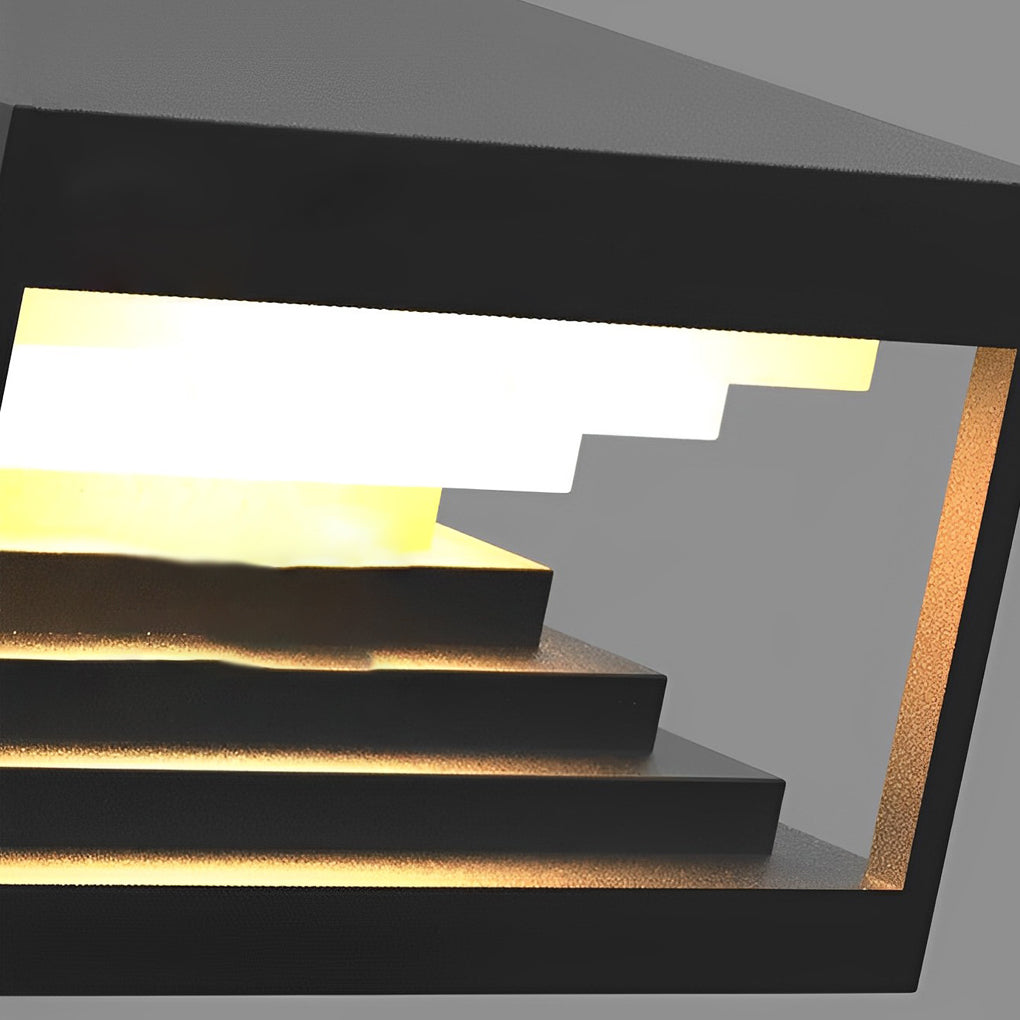Square Pillar Lights Creative Waterproof Black Modern Light