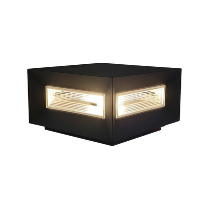 Square Pillar Lights Modern Creative Cube LED Solar Fence Post Light