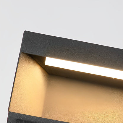 Square Solar Deck Lights Industrial Black LED Outdoor Landscape Light