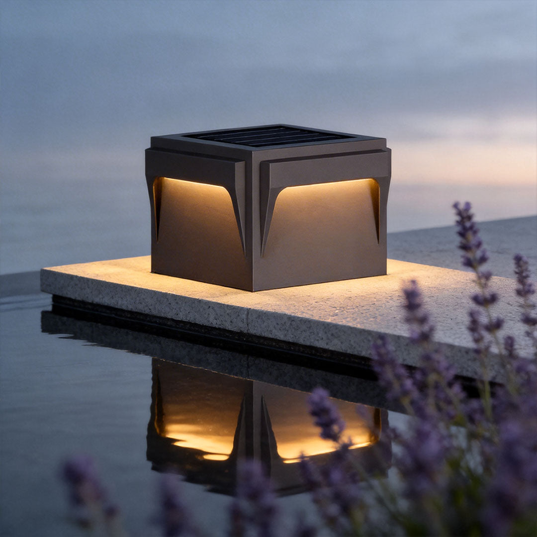 Stainless Steel Outdoor Pillar Lights Minimalist Square Light
