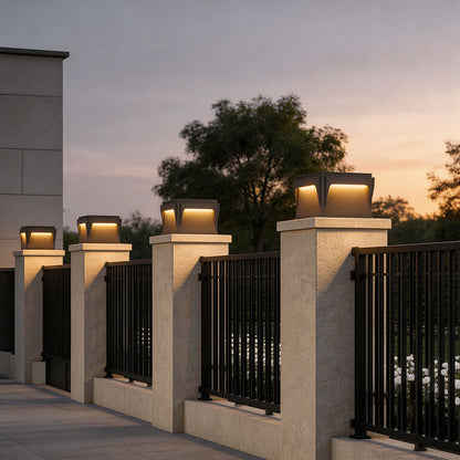 Stainless Steel Outdoor Pillar Lights Minimalist Square Light