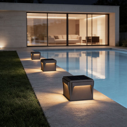 Stainless Steel Outdoor Pillar Lights Minimalist Square Light