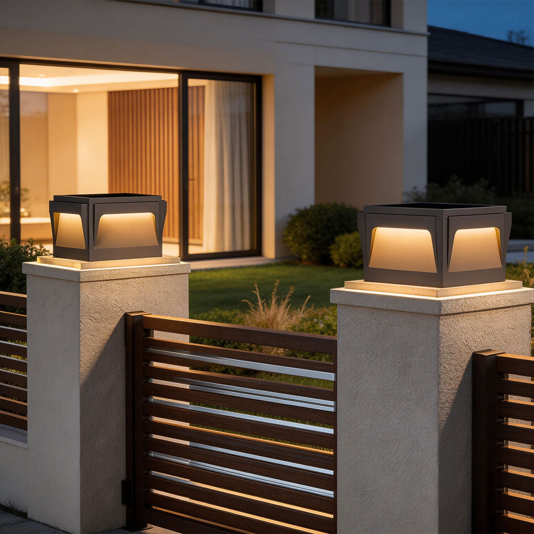 Stainless Steel Outdoor Pillar Lights Minimalist Square Light