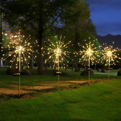 Starburst Garden Lights Solar LED Waterproof Firework Landscape Light