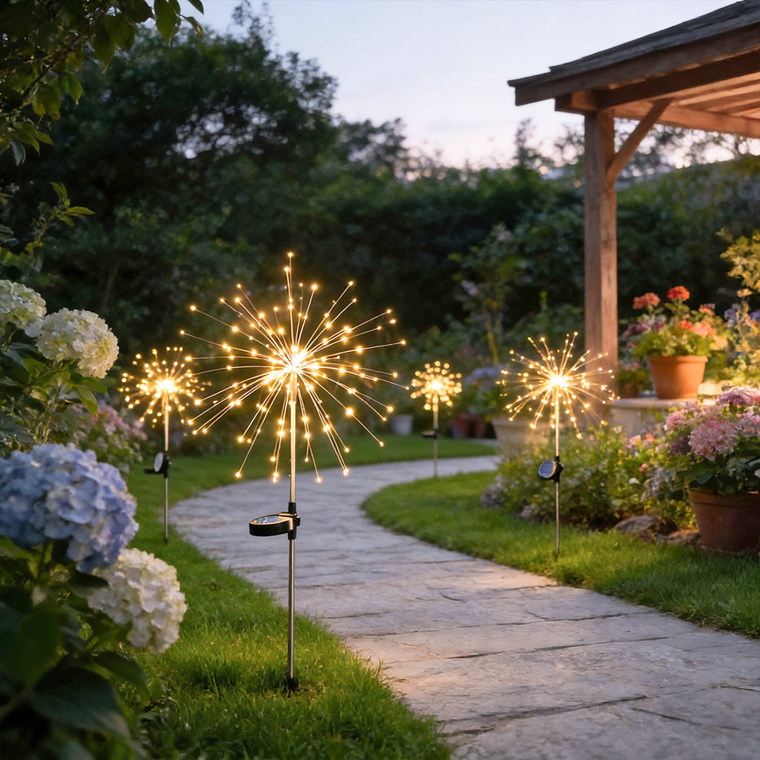 Starburst Garden Lights Solar LED Waterproof Firework Landscape Light
