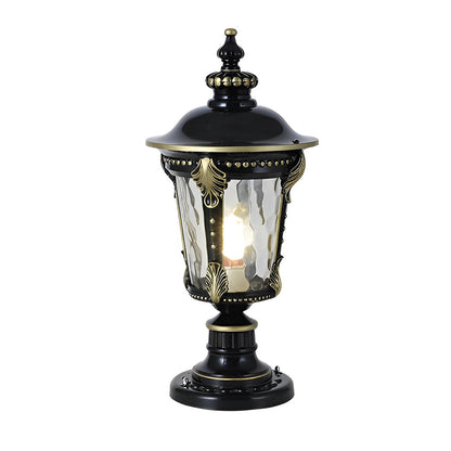 Stone Pillar Lights Retro Solar Waterproof Aluminum Post Cap Lamp