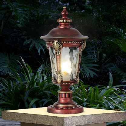 Stone Pillar Lights Retro Solar Waterproof Aluminum Post Cap Lamp