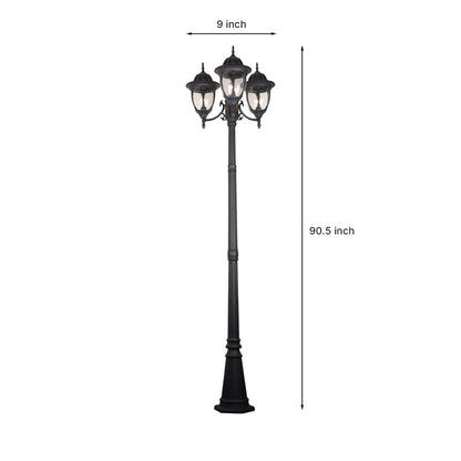 Three-Head Street Lamp Post Lights Waterproof Aluminum European-Style