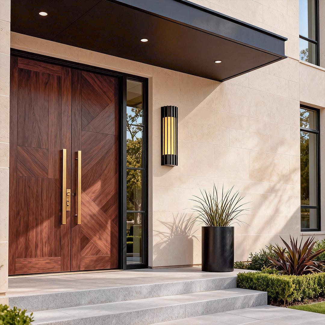 Copper Outdoor Wall Lights Semi-Cylindrical Design LED Light