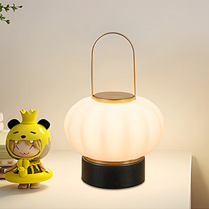 Nordic Lantern Table Lamp with LED & USB Charging – 3-Step Dimmable Atmosphere Accent Light for Bedroom