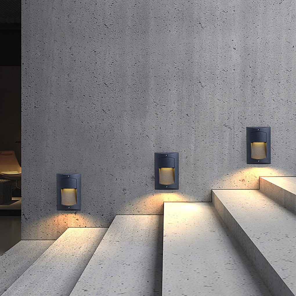 Surface Mounted Step Lights LED Black Modern Outdoor Light